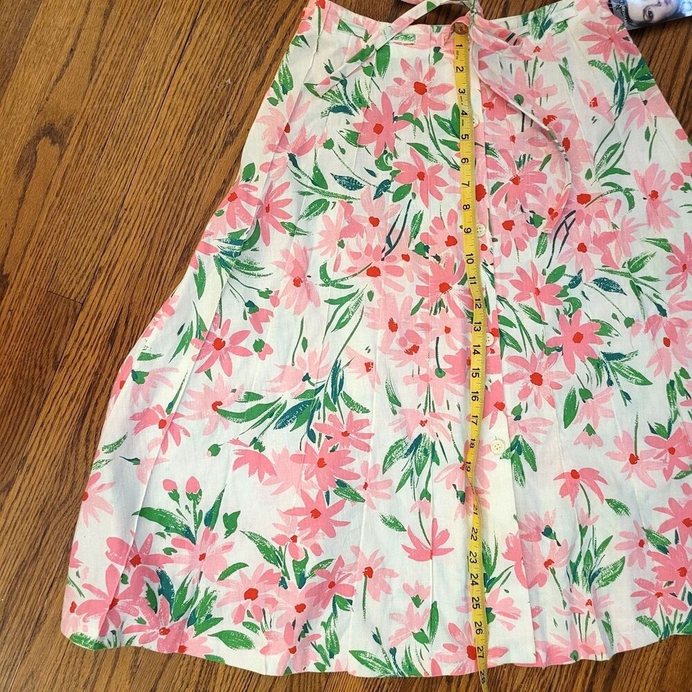 Vintage 80s Floral Coquette Pink Daisy skirt, Cottagecore, Palm Beach Prep sz S - Picture 13 of 13